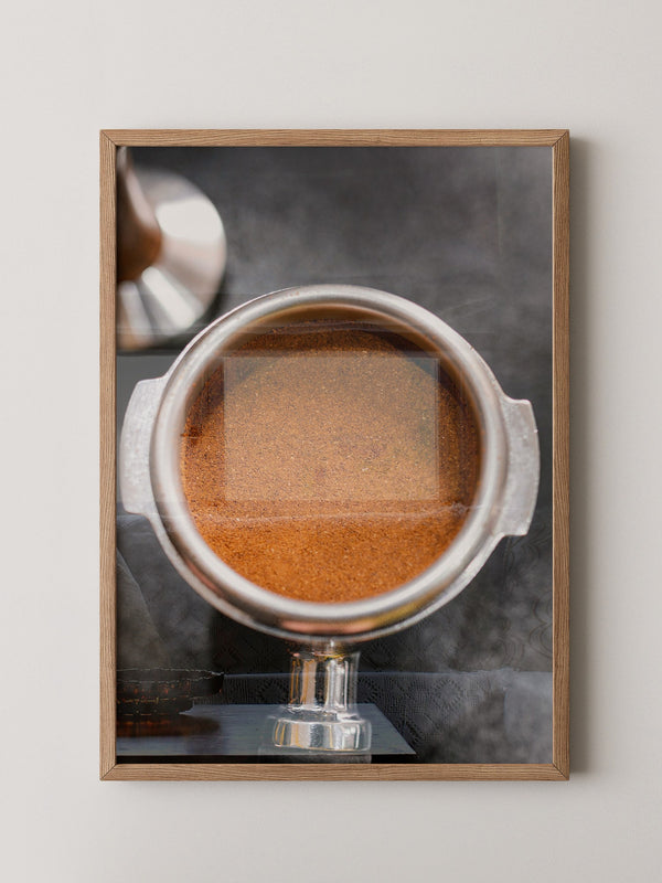 Kaffeepulver Nahaufnahme Metall