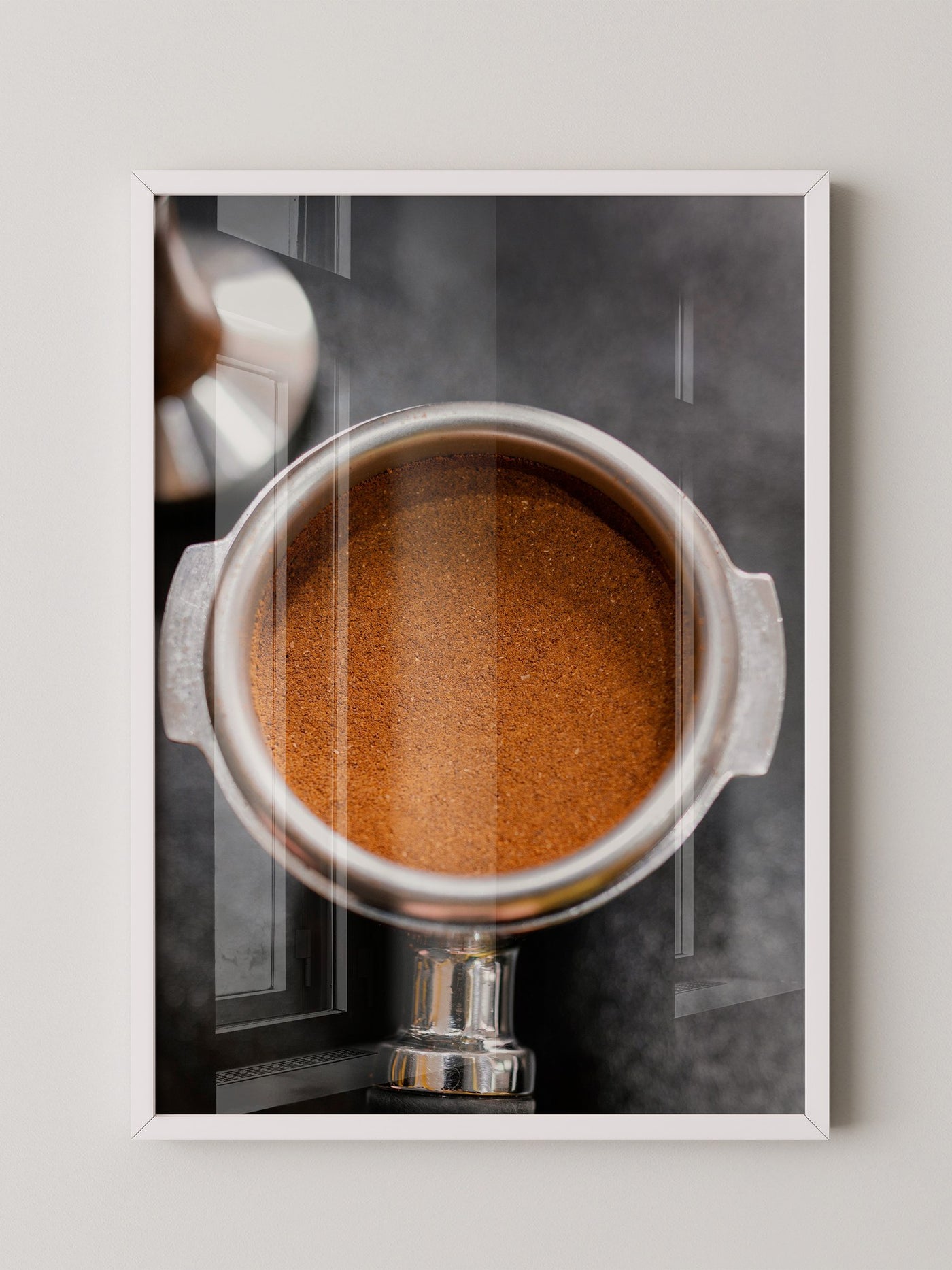 Kaffeepulver Nahaufnahme Metall