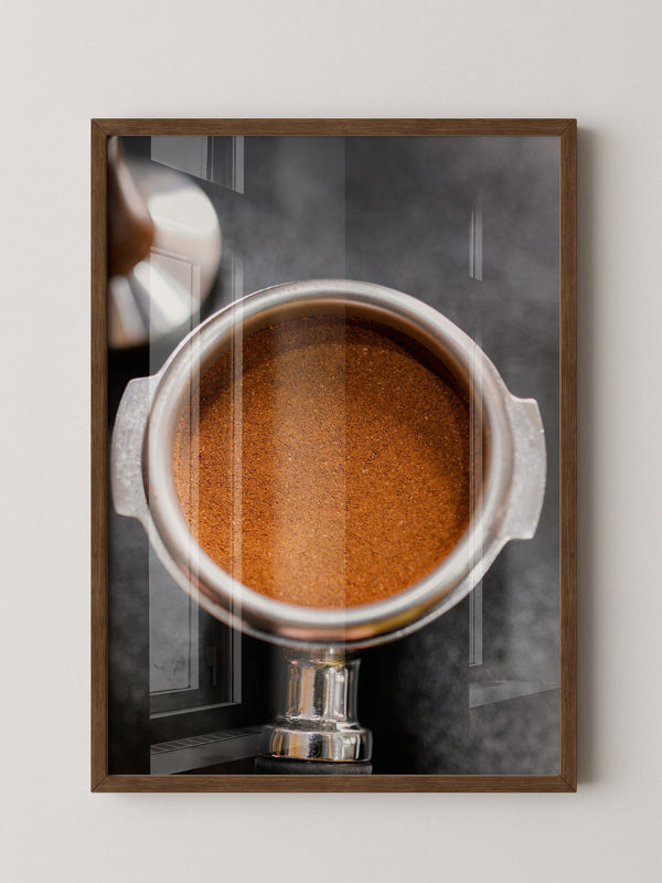 Kaffeepulver Nahaufnahme Metall