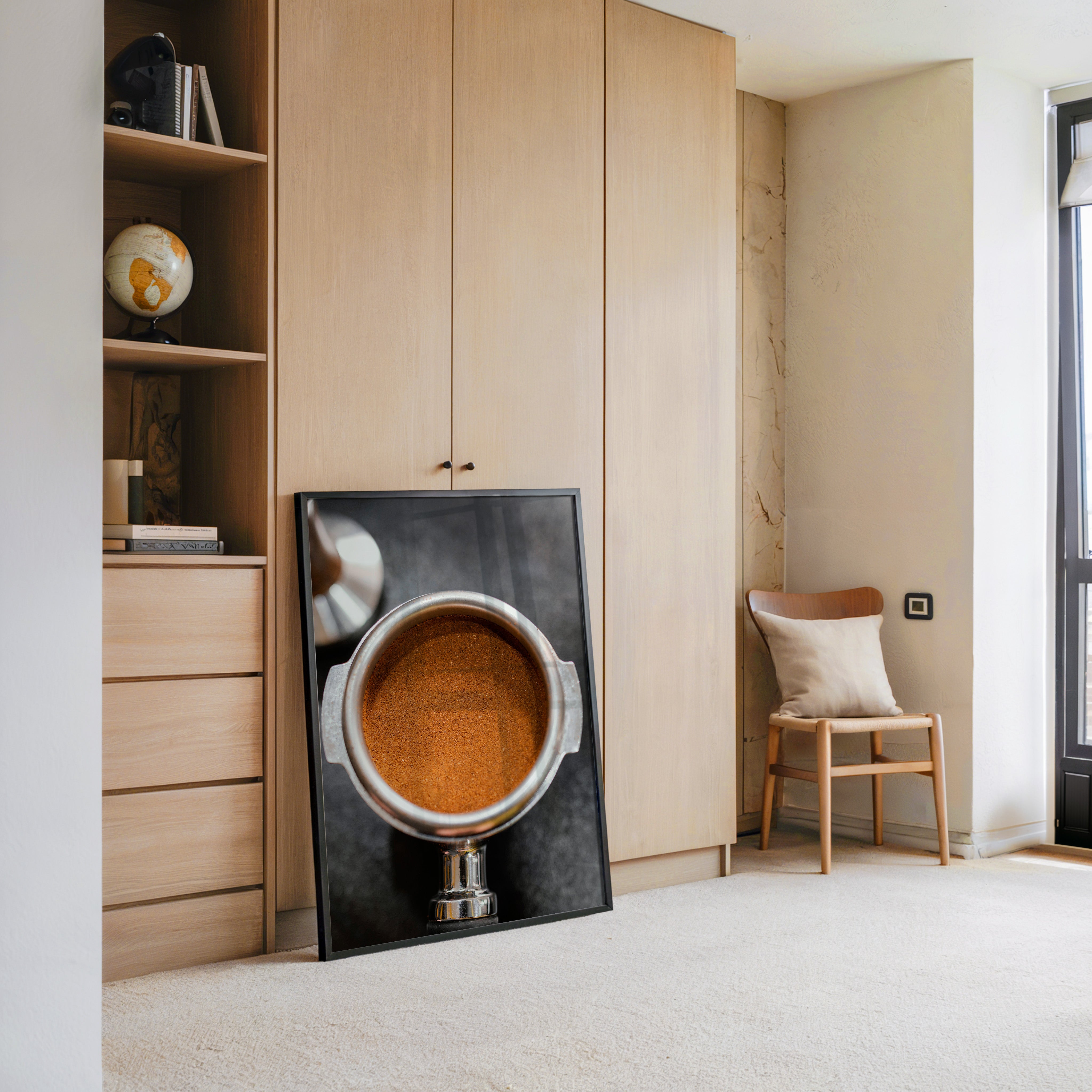 Kaffeepulver Nahaufnahme Metall