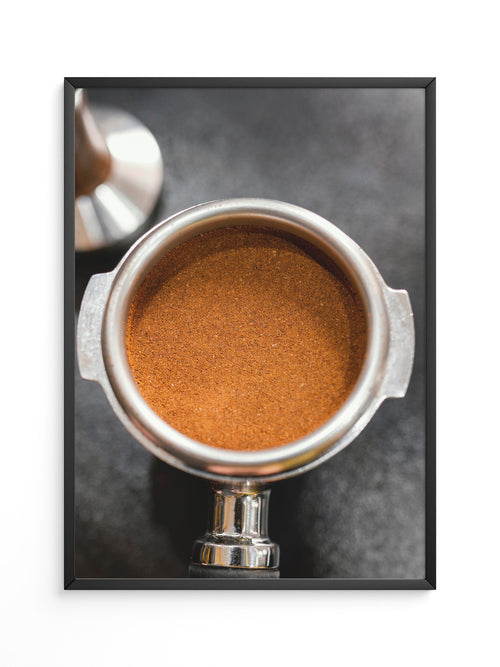 Kaffeepulver Nahaufnahme Metall