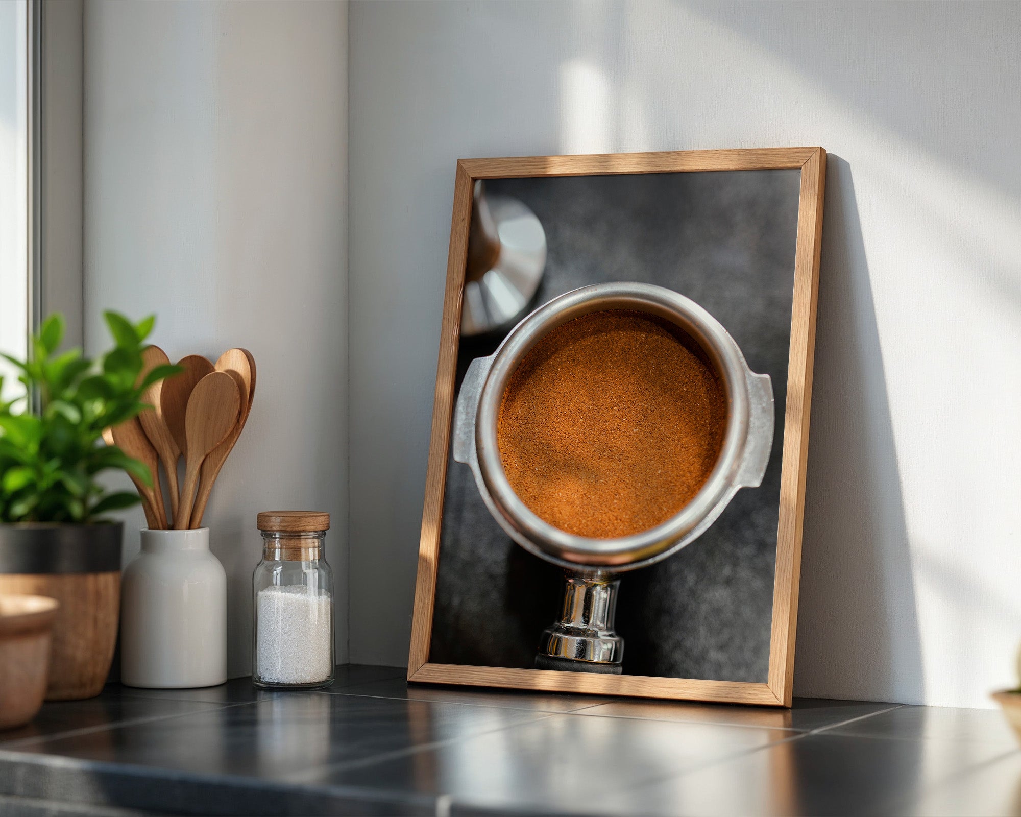 Kaffeepulver Nahaufnahme Metall