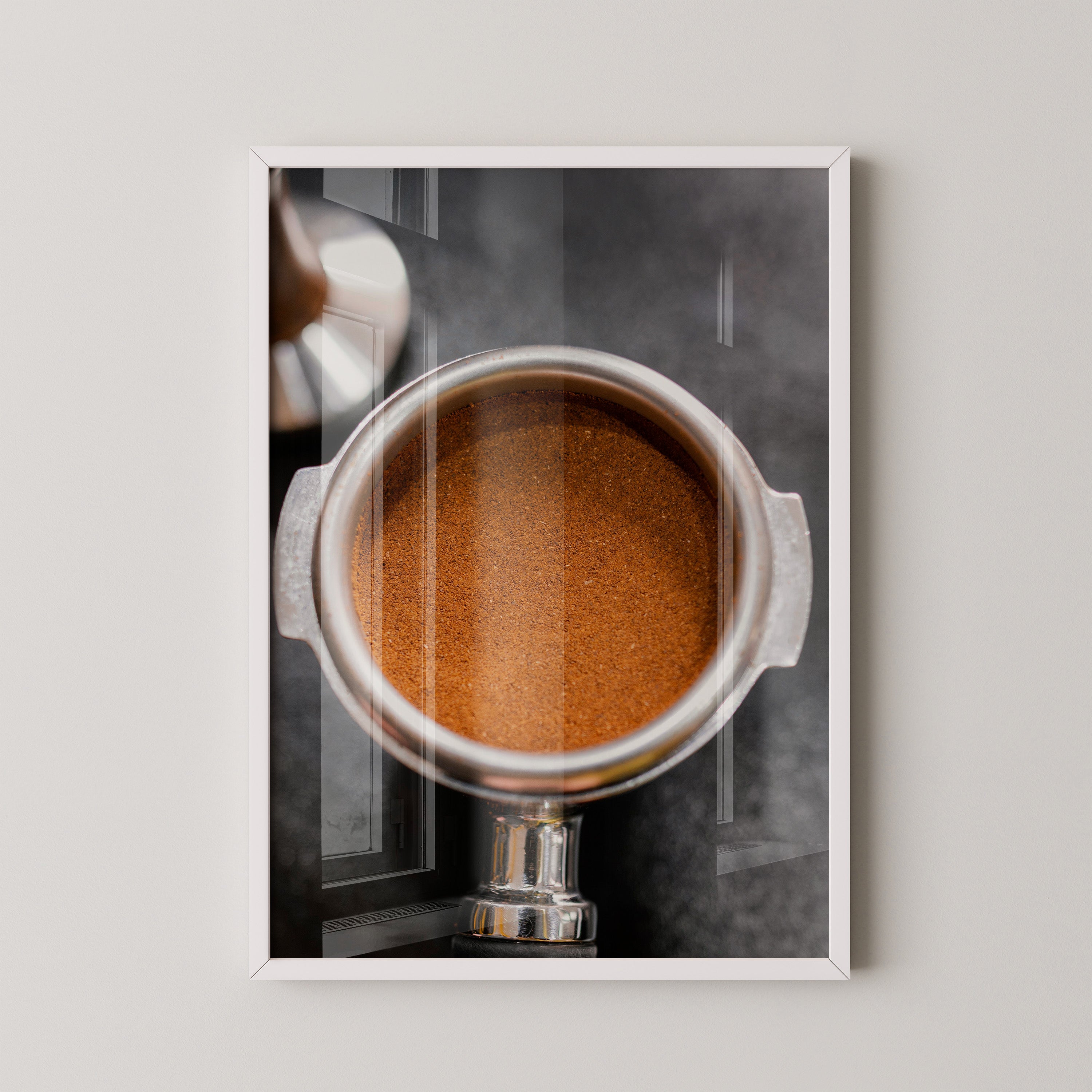 Kaffeepulver Nahaufnahme Metall