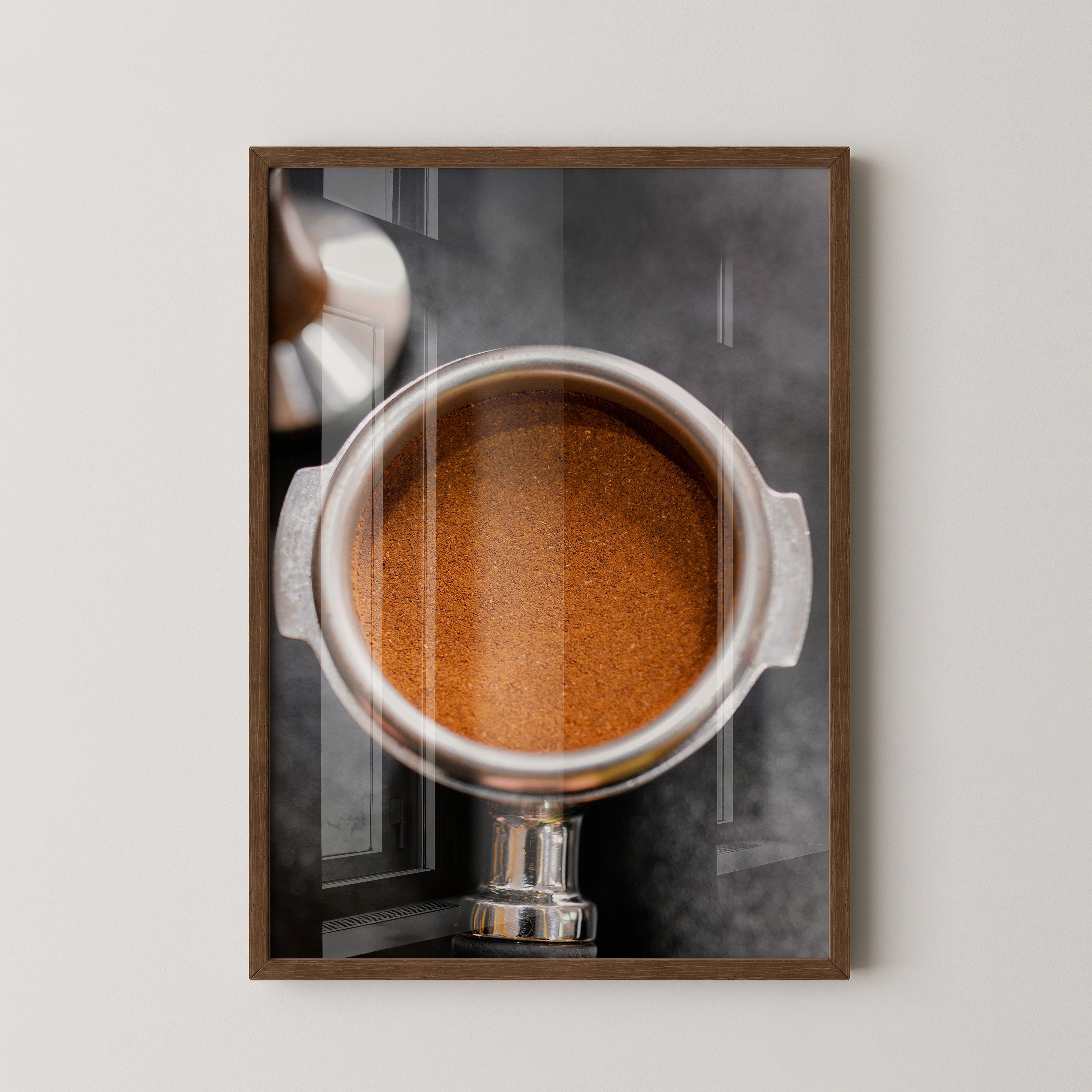 Kaffeepulver Nahaufnahme Metall