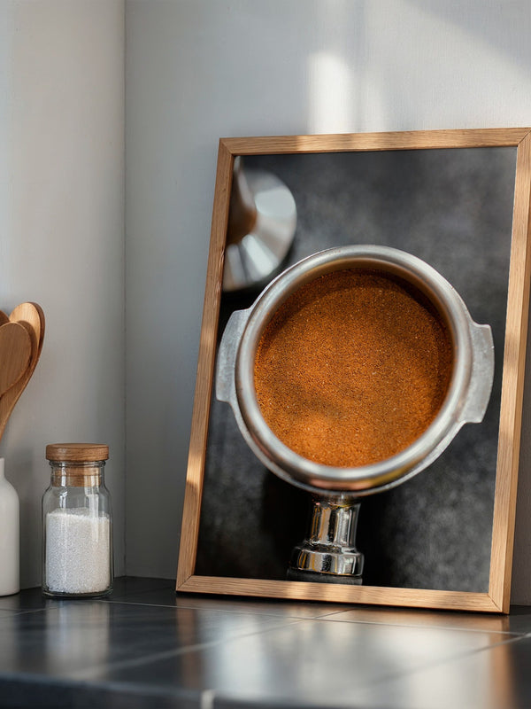 Kaffeepulver Nahaufnahme Metall
