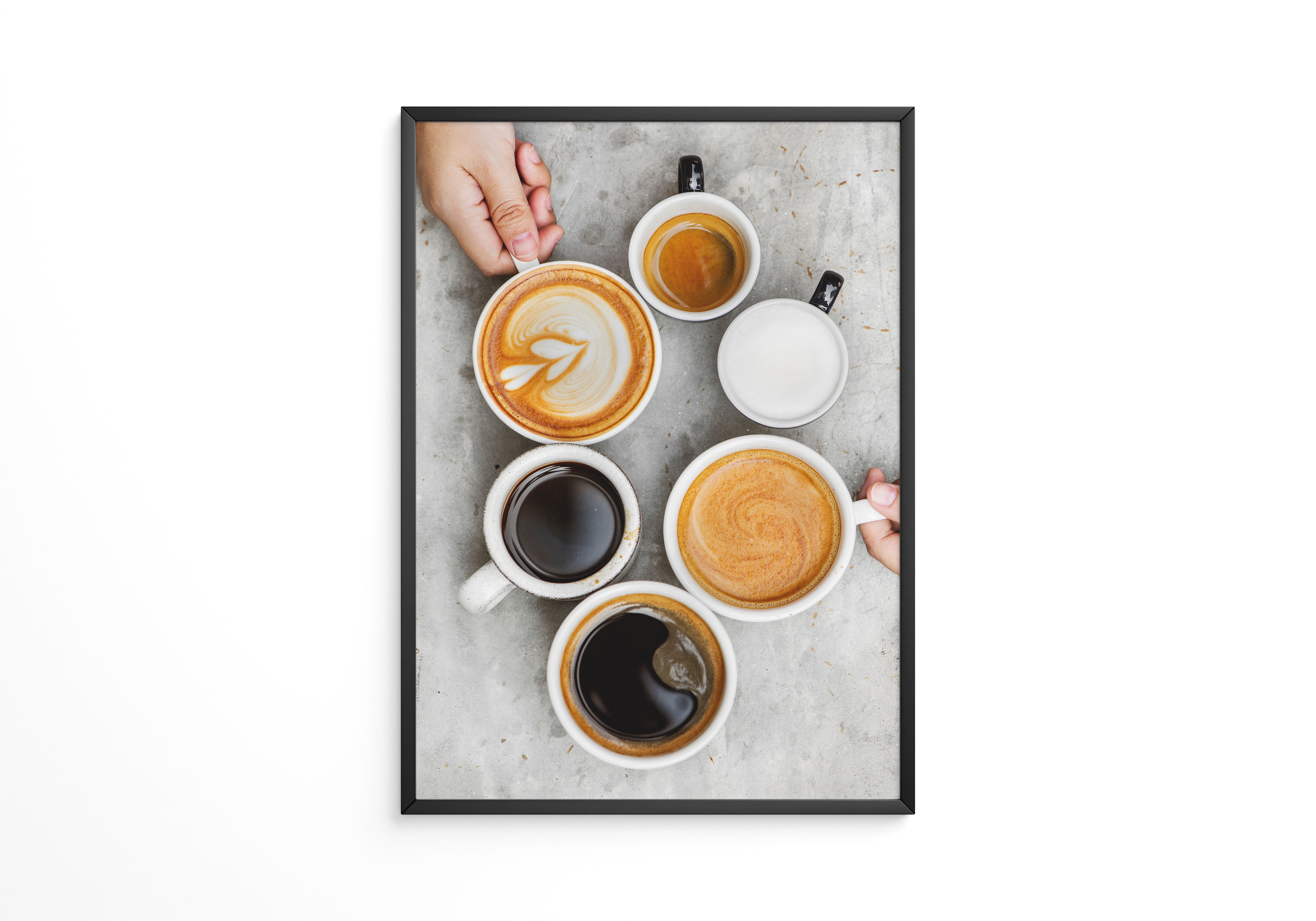 Kaffee Vielfalt Draufsicht