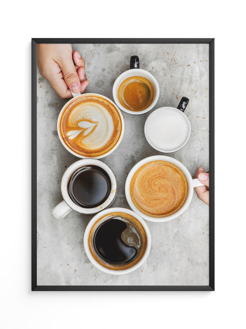 Kaffee Vielfalt Draufsicht