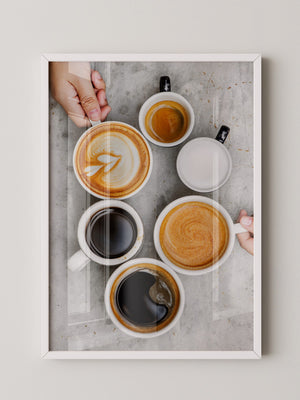 Kaffee Vielfalt Draufsicht