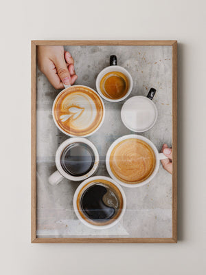 Kaffee Vielfalt Draufsicht