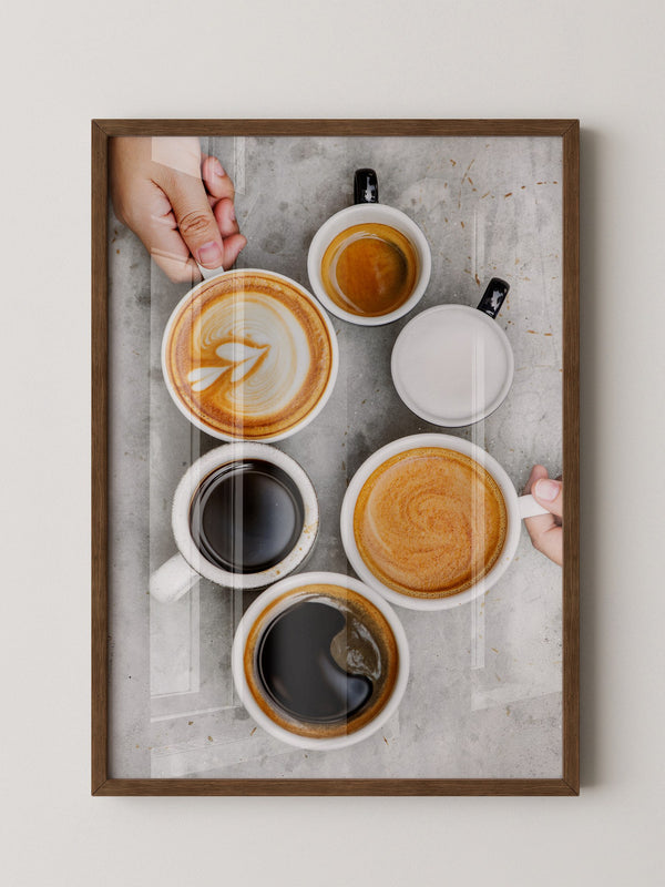 Kaffee Vielfalt Draufsicht