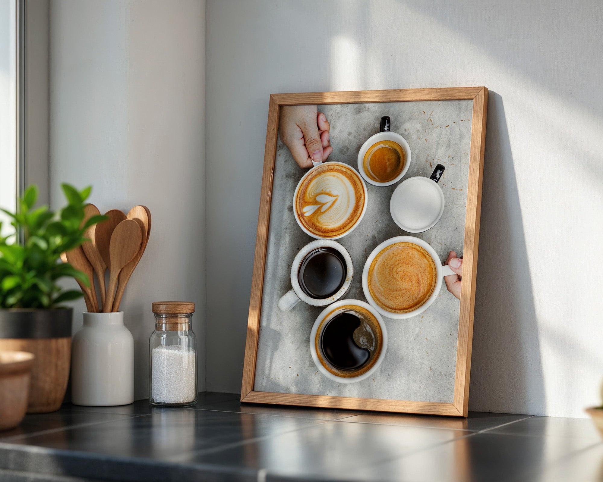 Kaffee Vielfalt Draufsicht