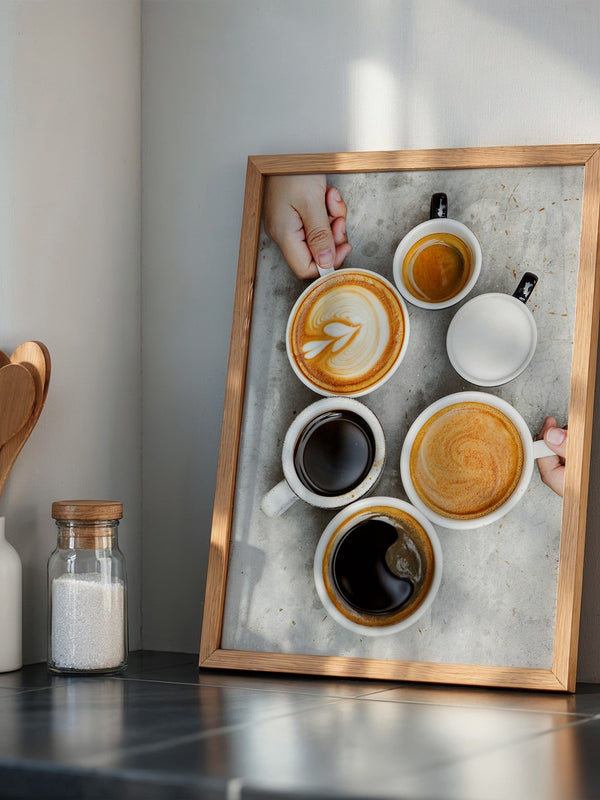 Kaffee Vielfalt Draufsicht
