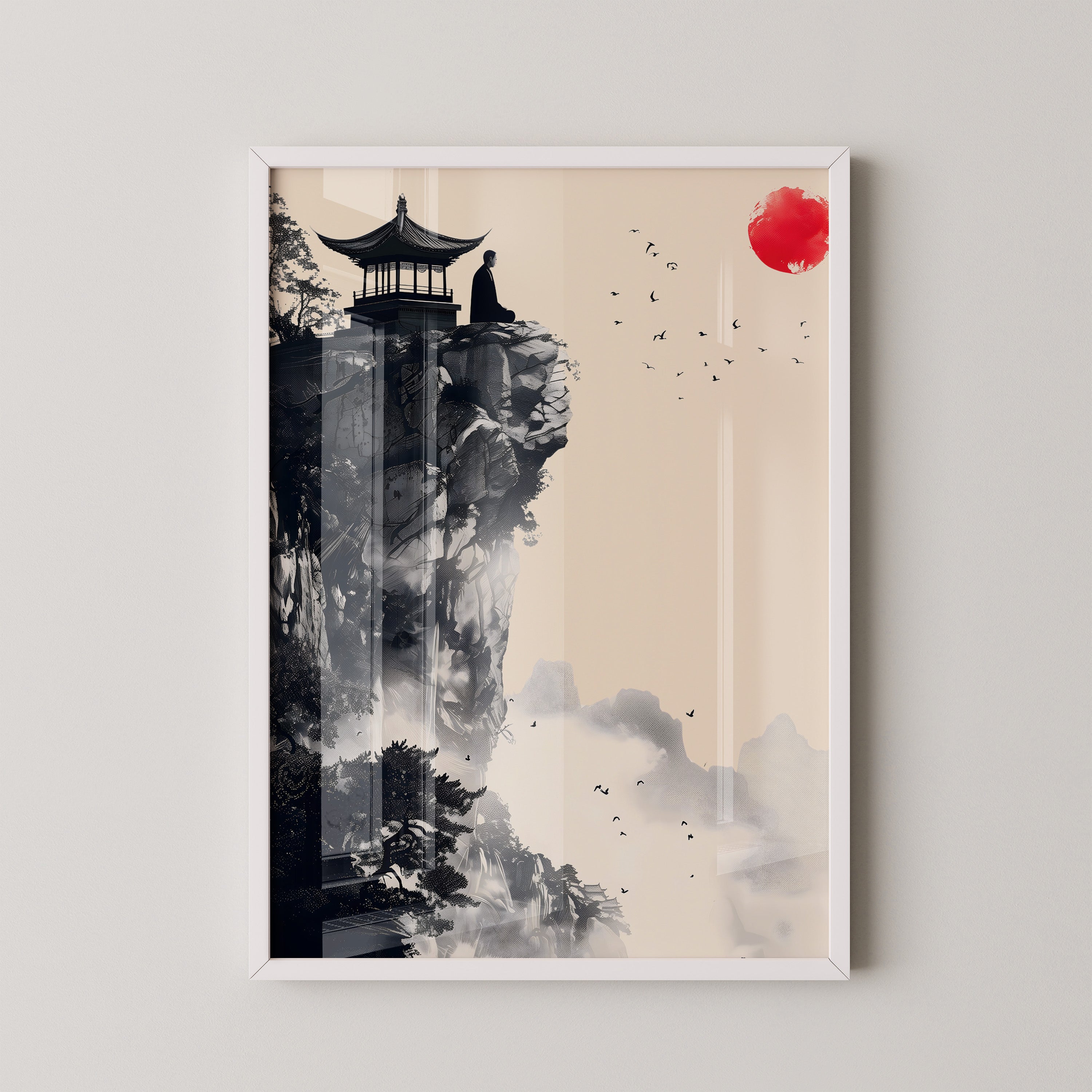 Pagode Klippe Zen Rotkreis