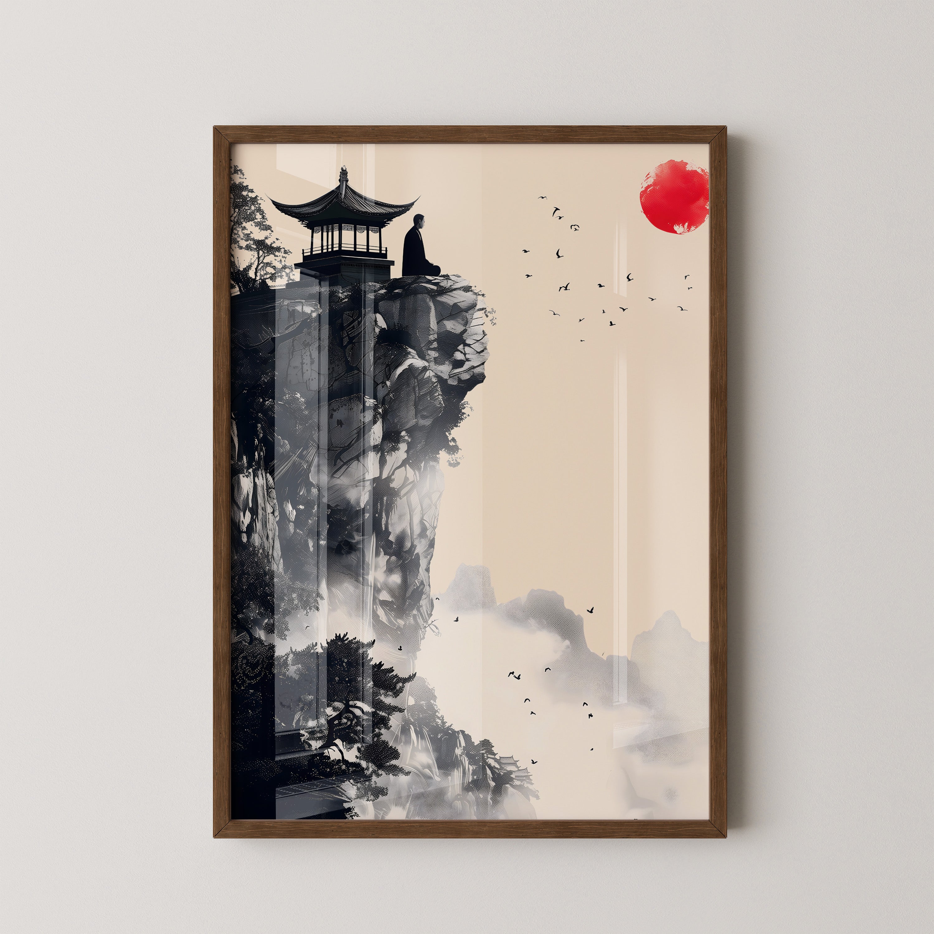 Pagode Klippe Zen Rotkreis