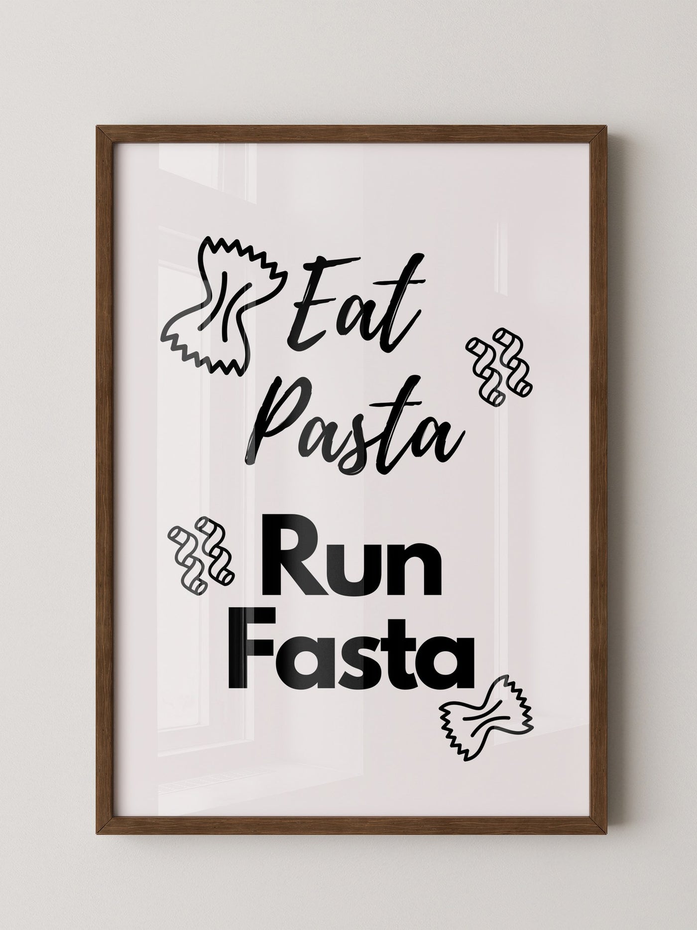 Nudelmotive Typografie Schwarzweiß
