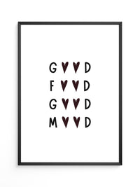 Herz-Buchstaben Muster minimalistisch