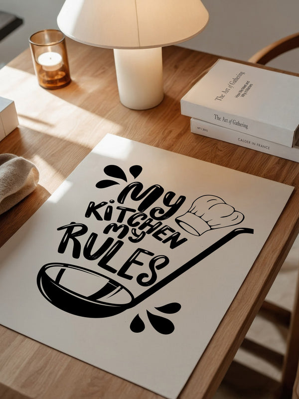 Kochmütze Spruch Schwarz-Weiß