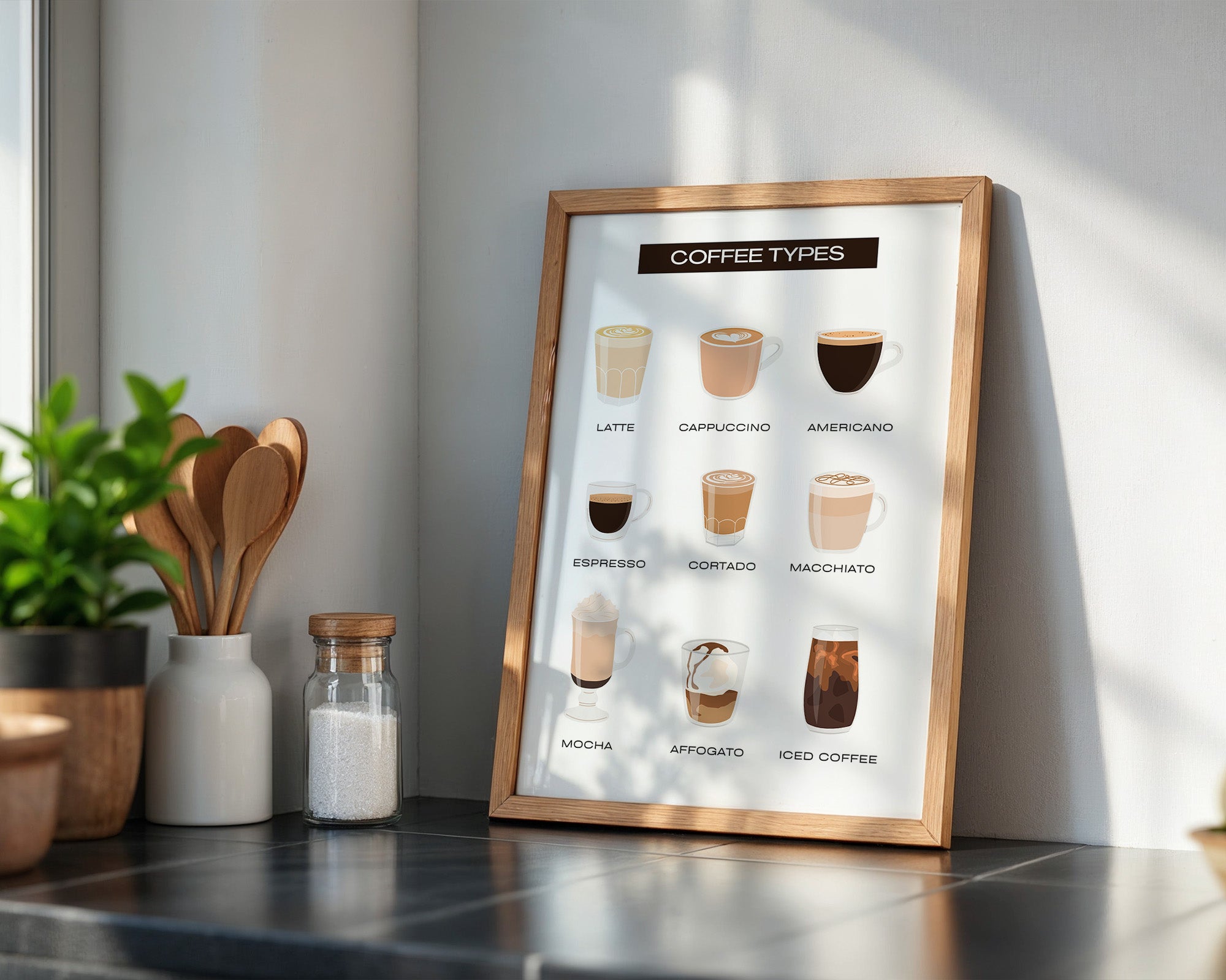 Kaffeevariationen Illustrativ Helles Design