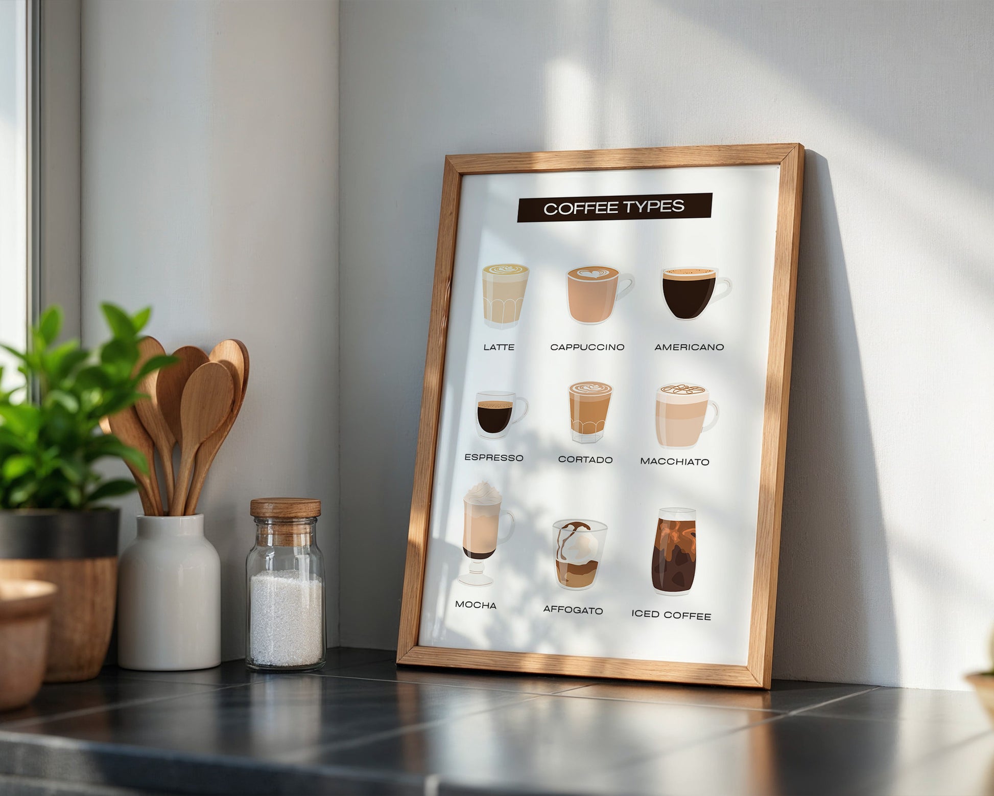 Kaffeevariationen Illustrativ Helles Design