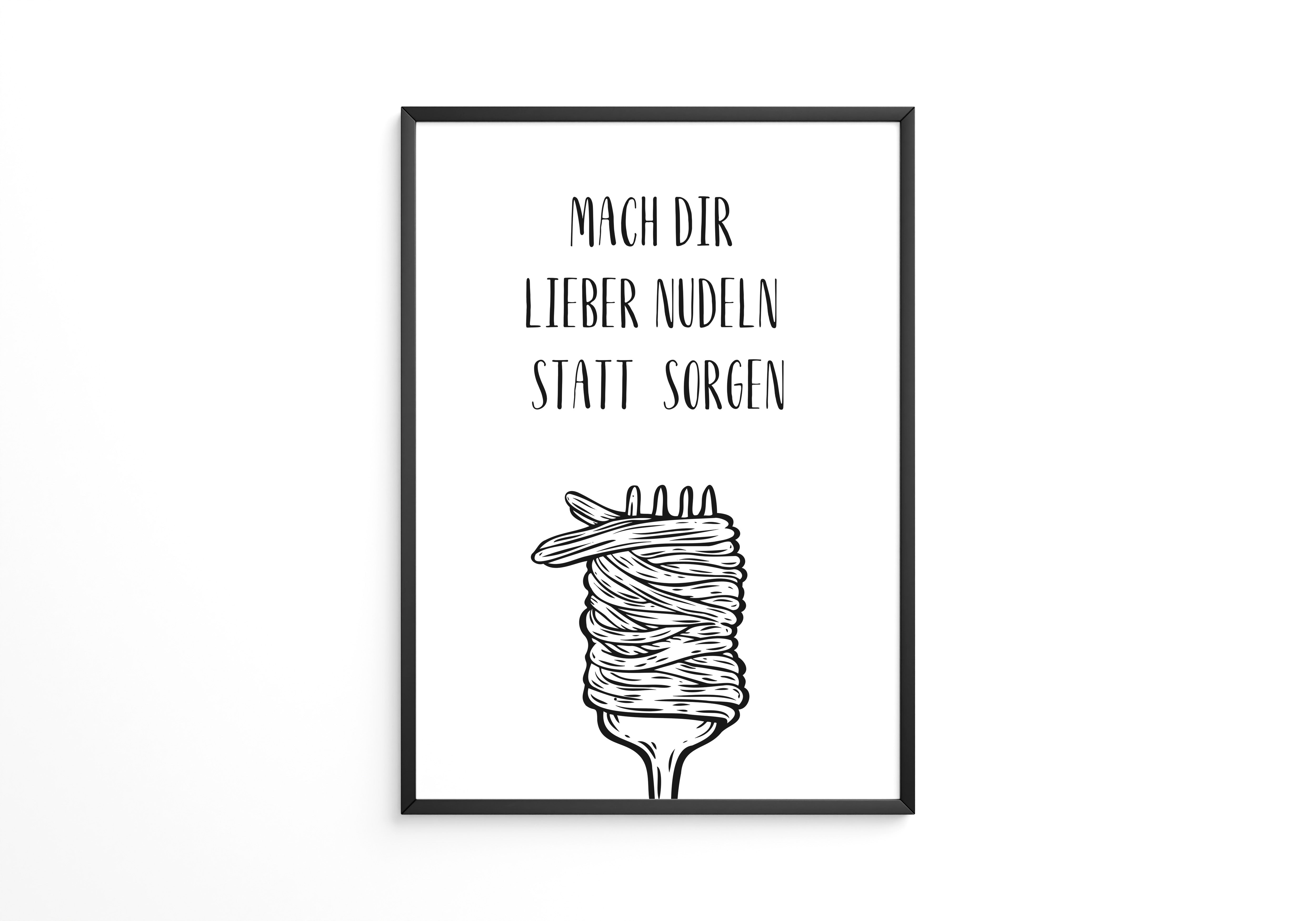 Nudeln Gabel Zeichnung witzig