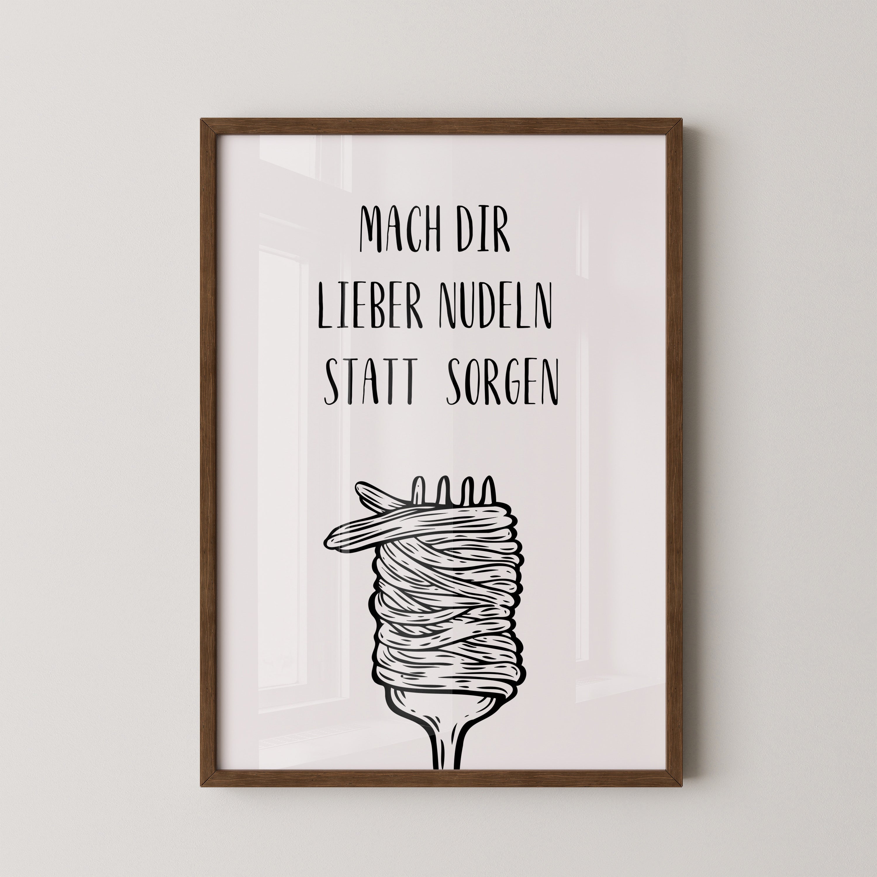 Nudeln Gabel Zeichnung witzig