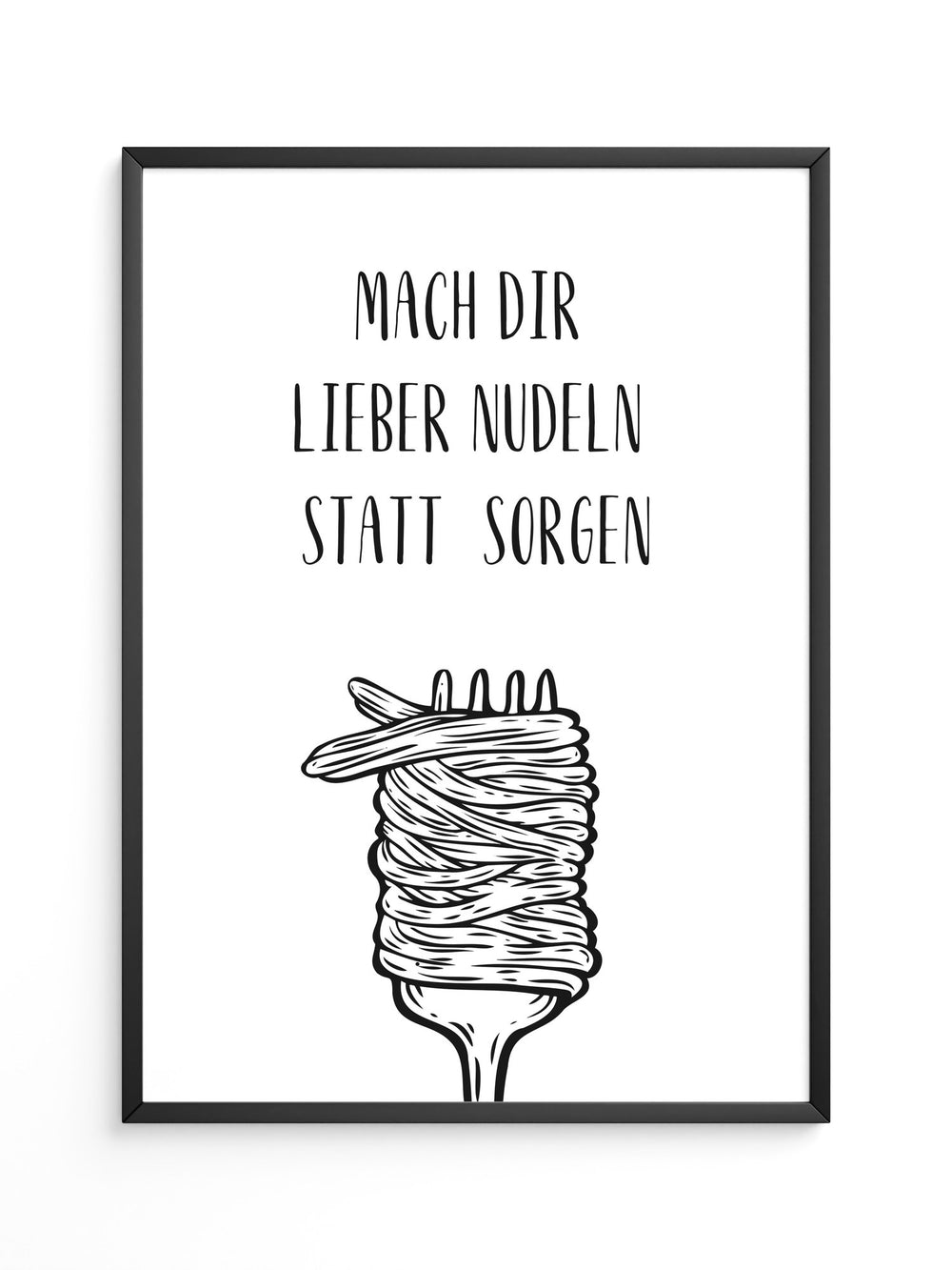 Nudeln Gabel Zeichnung witzig