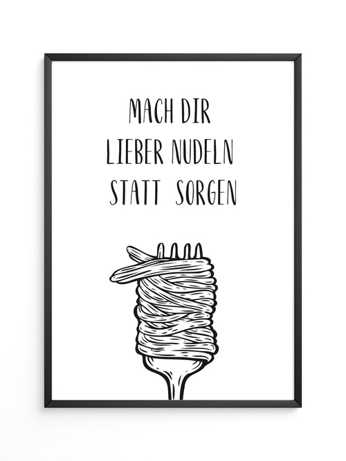 Nudeln Gabel Zeichnung witzig