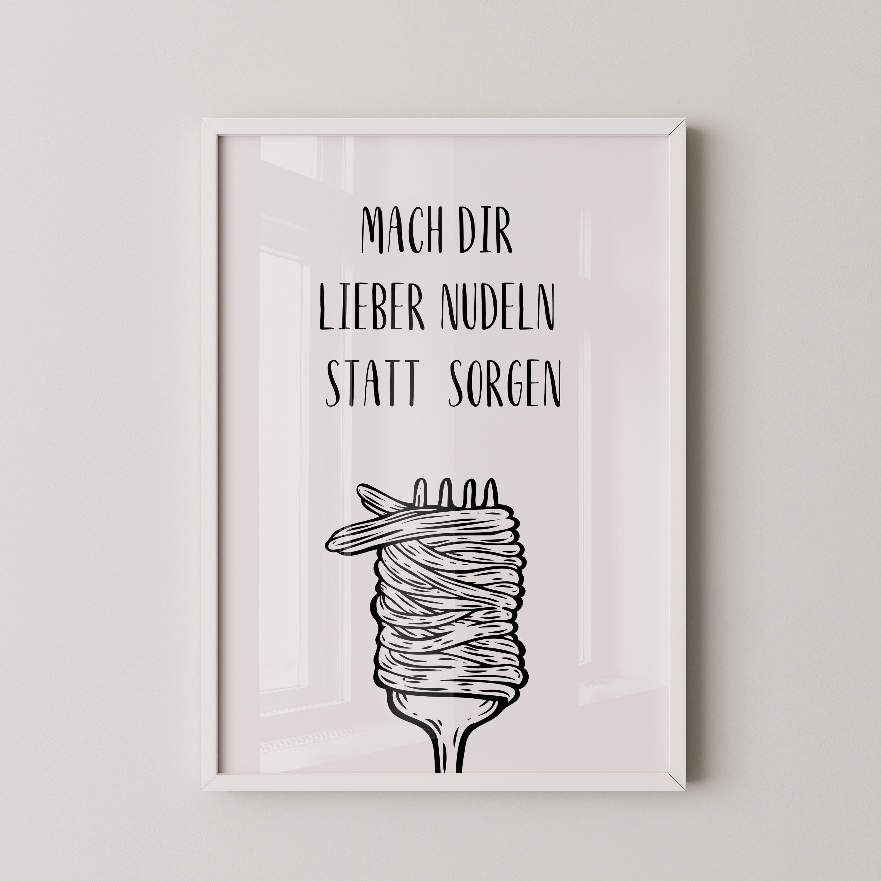 Nudeln Gabel Zeichnung witzig