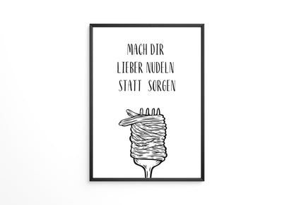 Nudeln Gabel Zeichnung witzig