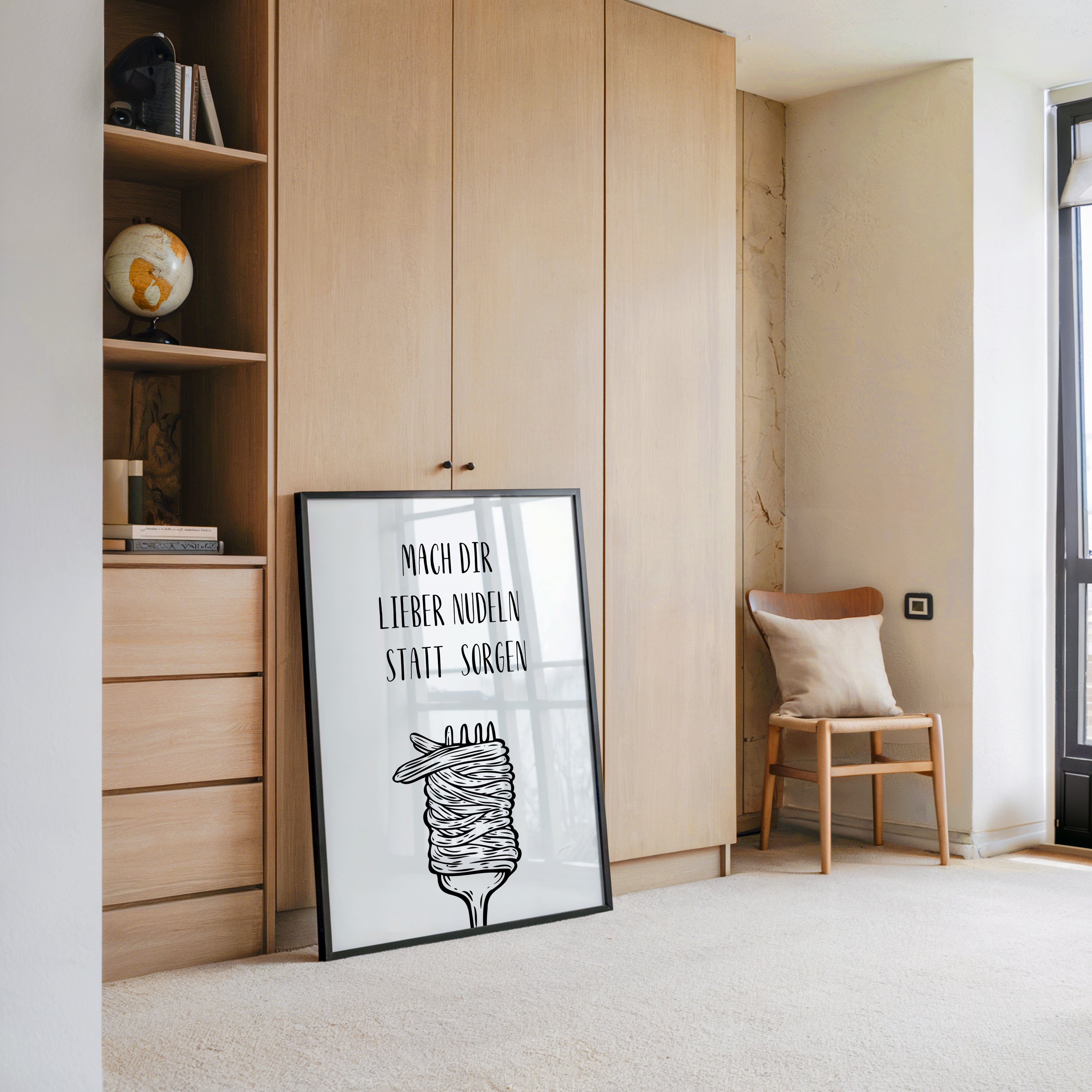 Nudeln Gabel Zeichnung witzig