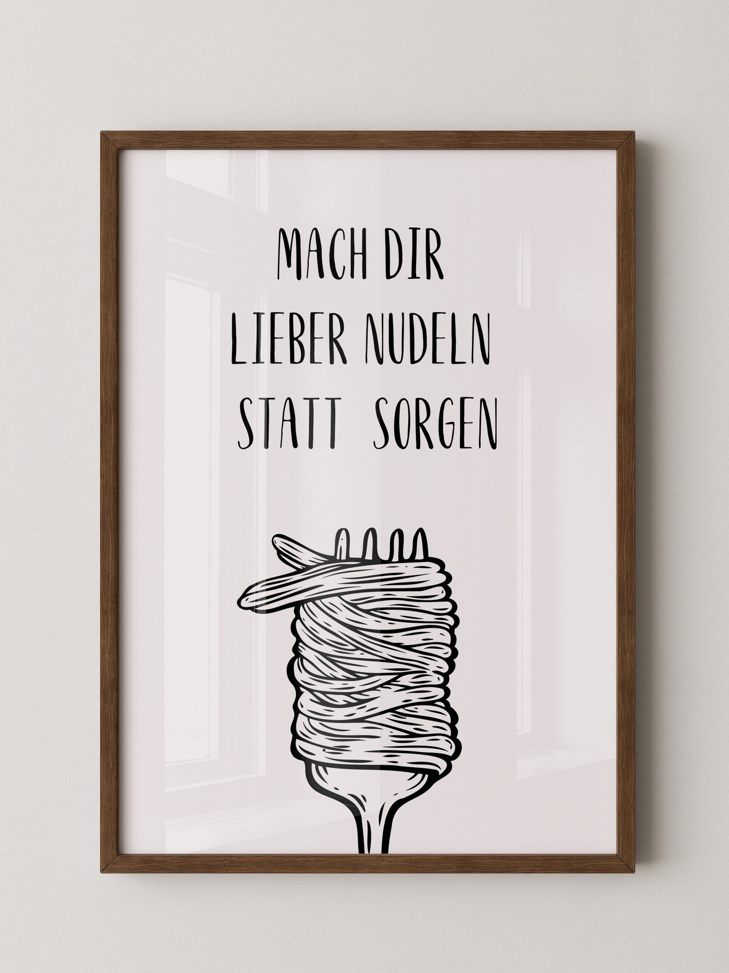 Nudeln Gabel Zeichnung witzig