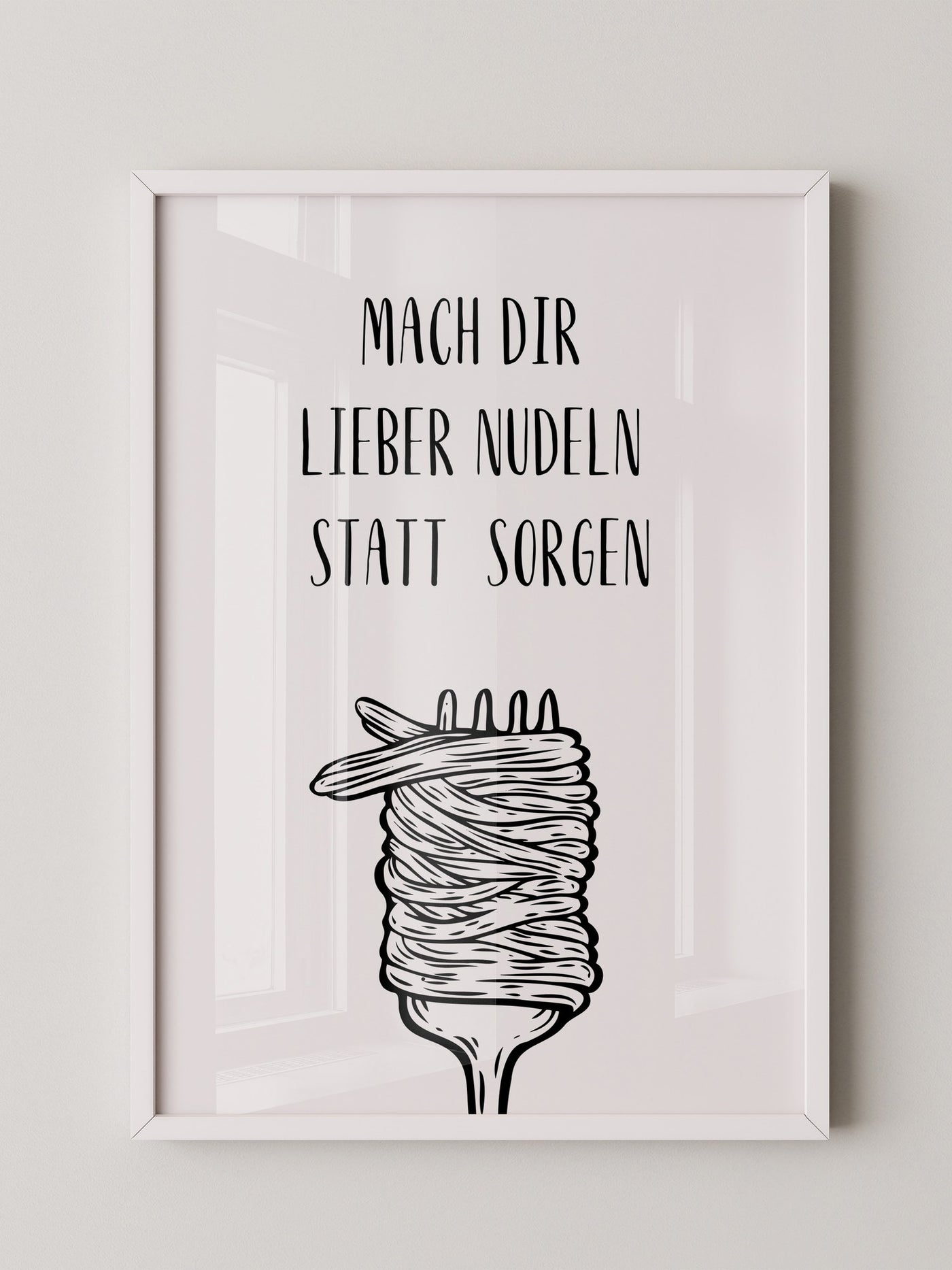 Nudeln Gabel Zeichnung witzig