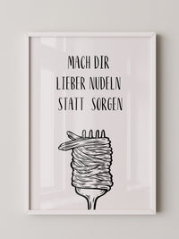 Nudeln Gabel Zeichnung witzig