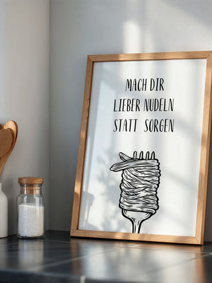 Nudeln Gabel Zeichnung witzig