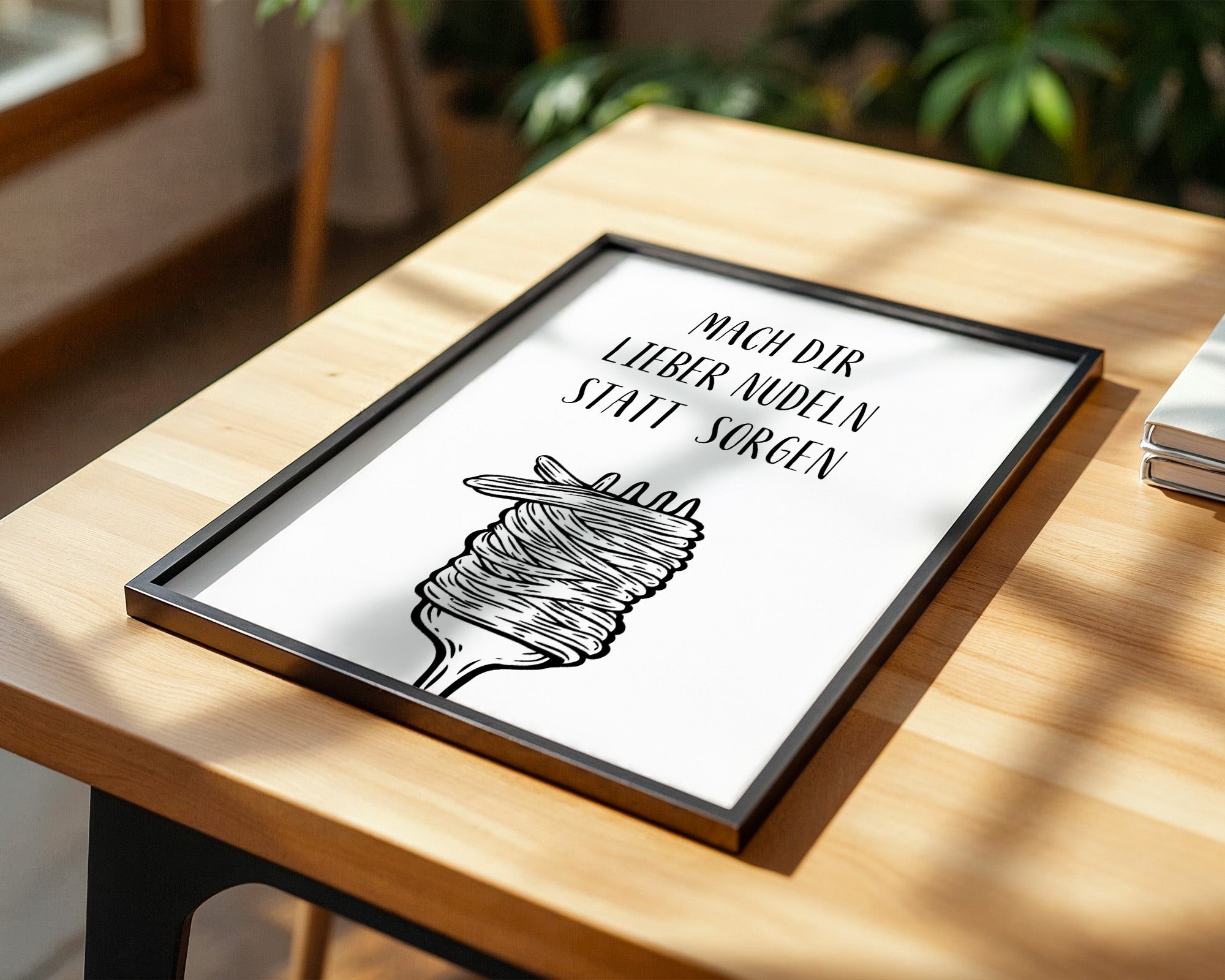 Nudeln Gabel Zeichnung witzig