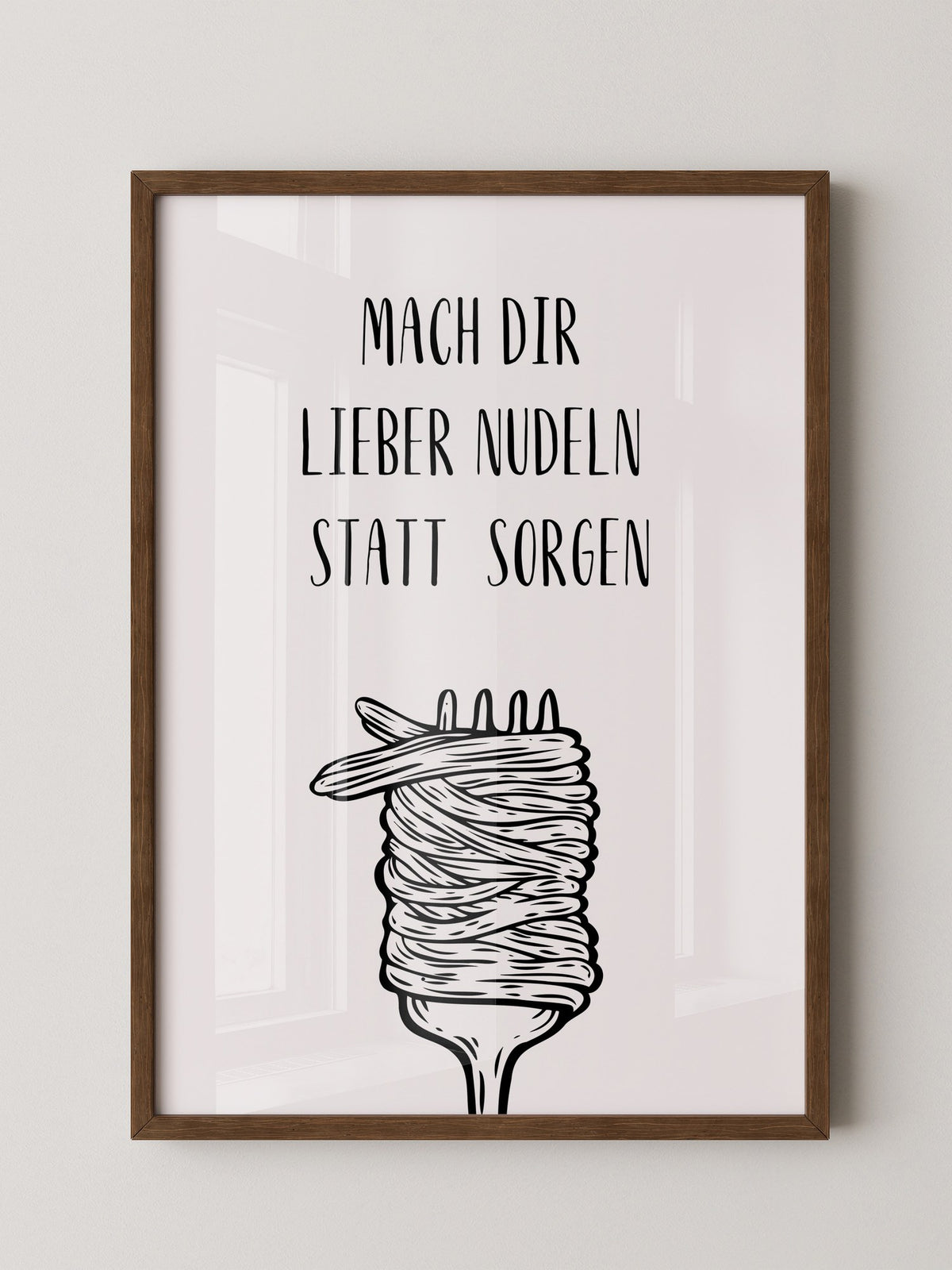 Nudeln Gabel Zeichnung witzig