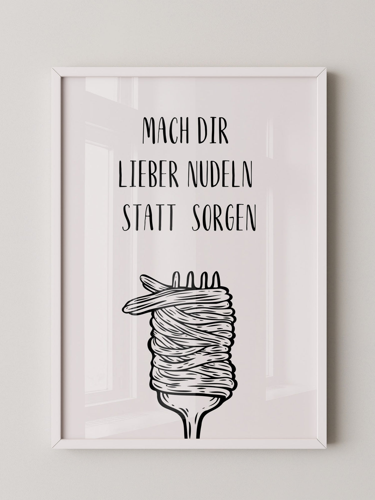 Nudeln Gabel Zeichnung witzig