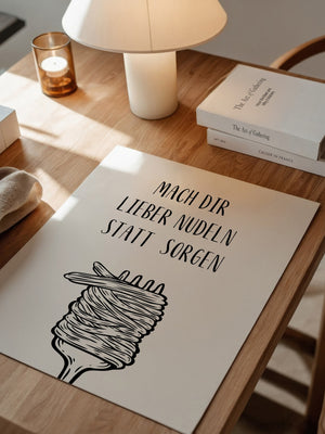 Nudeln Gabel Zeichnung witzig