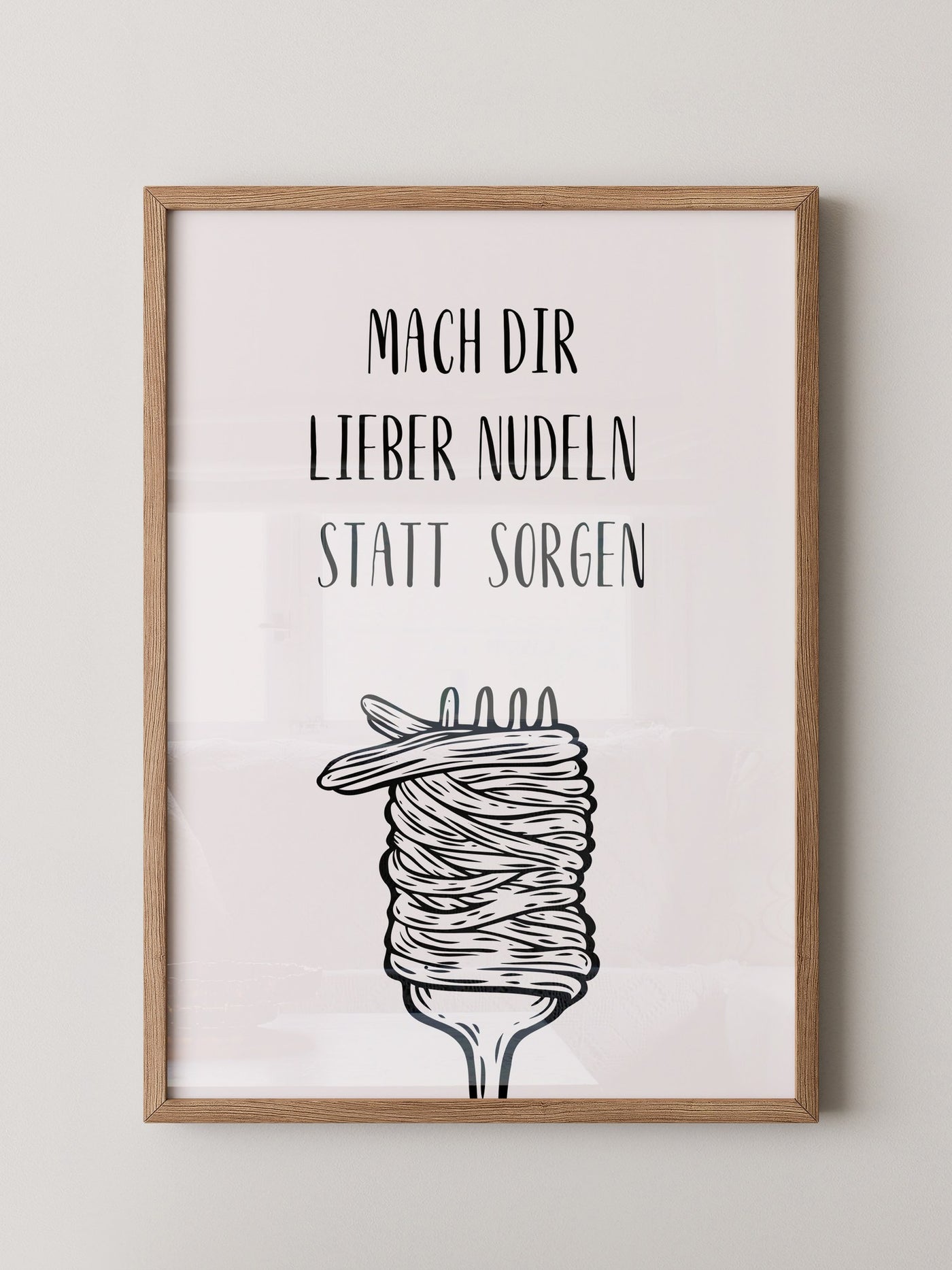 Nudeln Gabel Zeichnung witzig