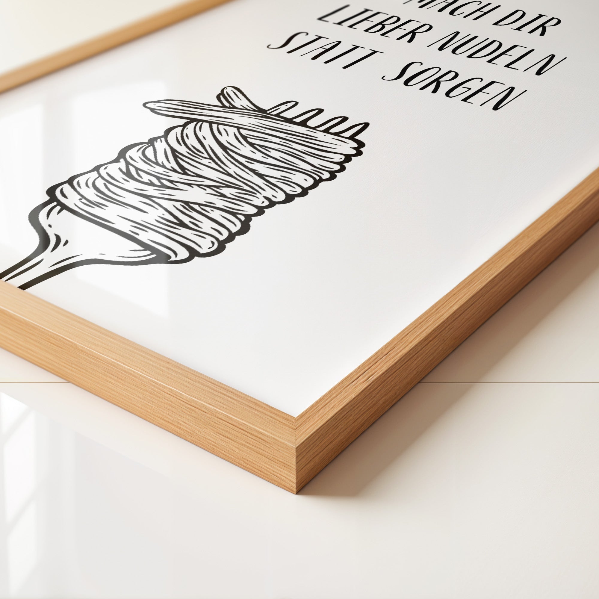 Nudeln Gabel Zeichnung witzig