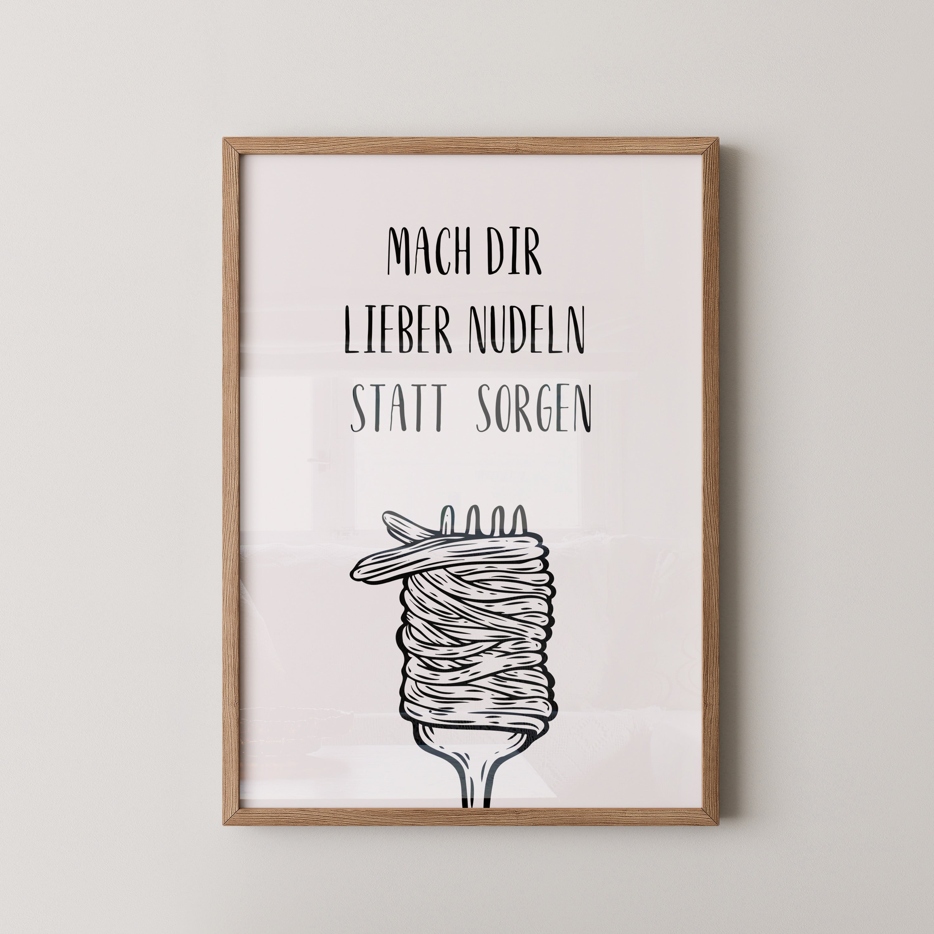 Nudeln Gabel Zeichnung witzig