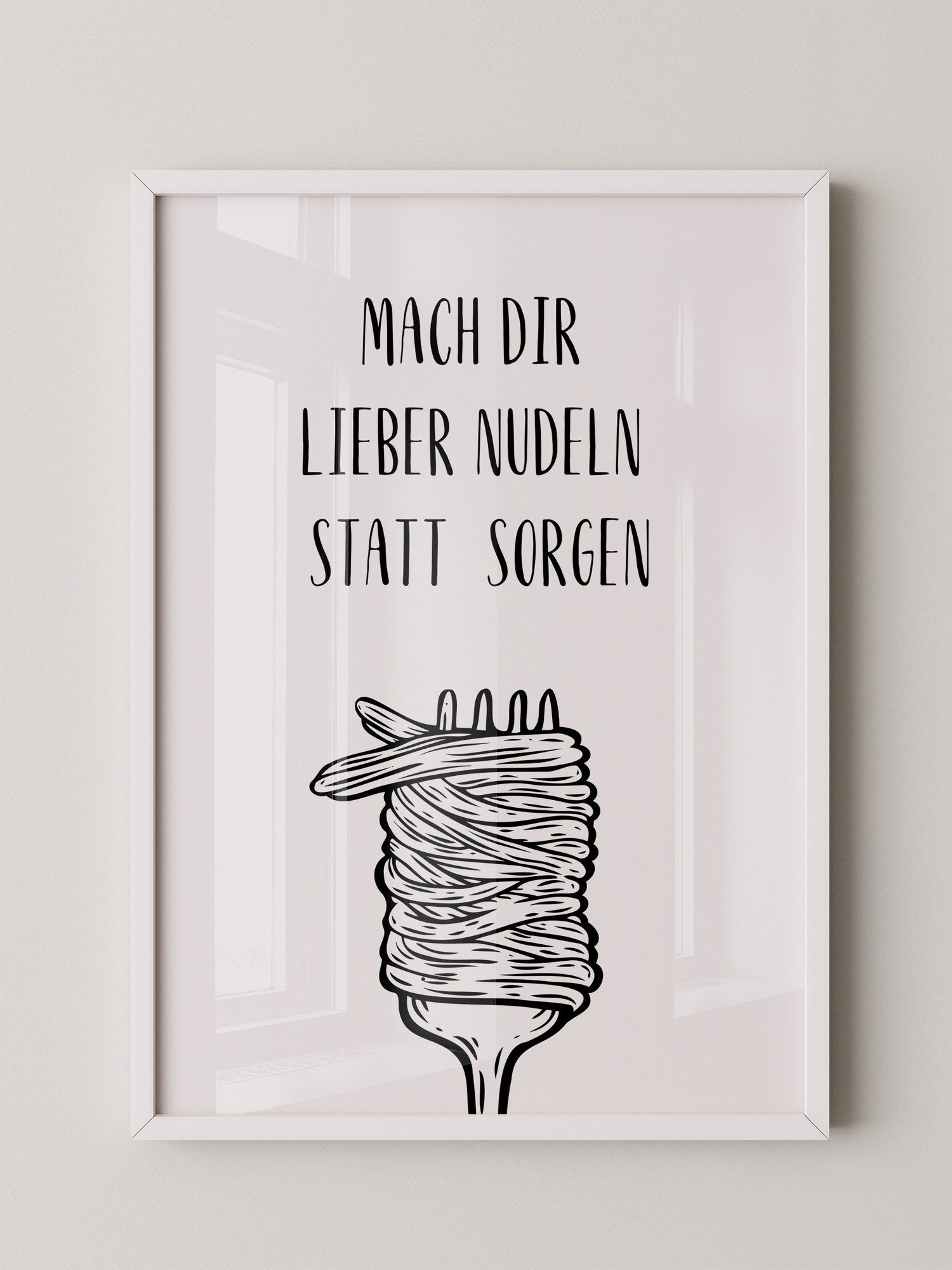Nudeln Gabel Zeichnung witzig