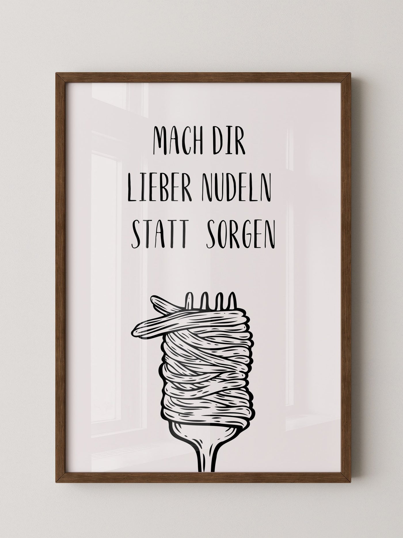Nudeln Gabel Zeichnung witzig