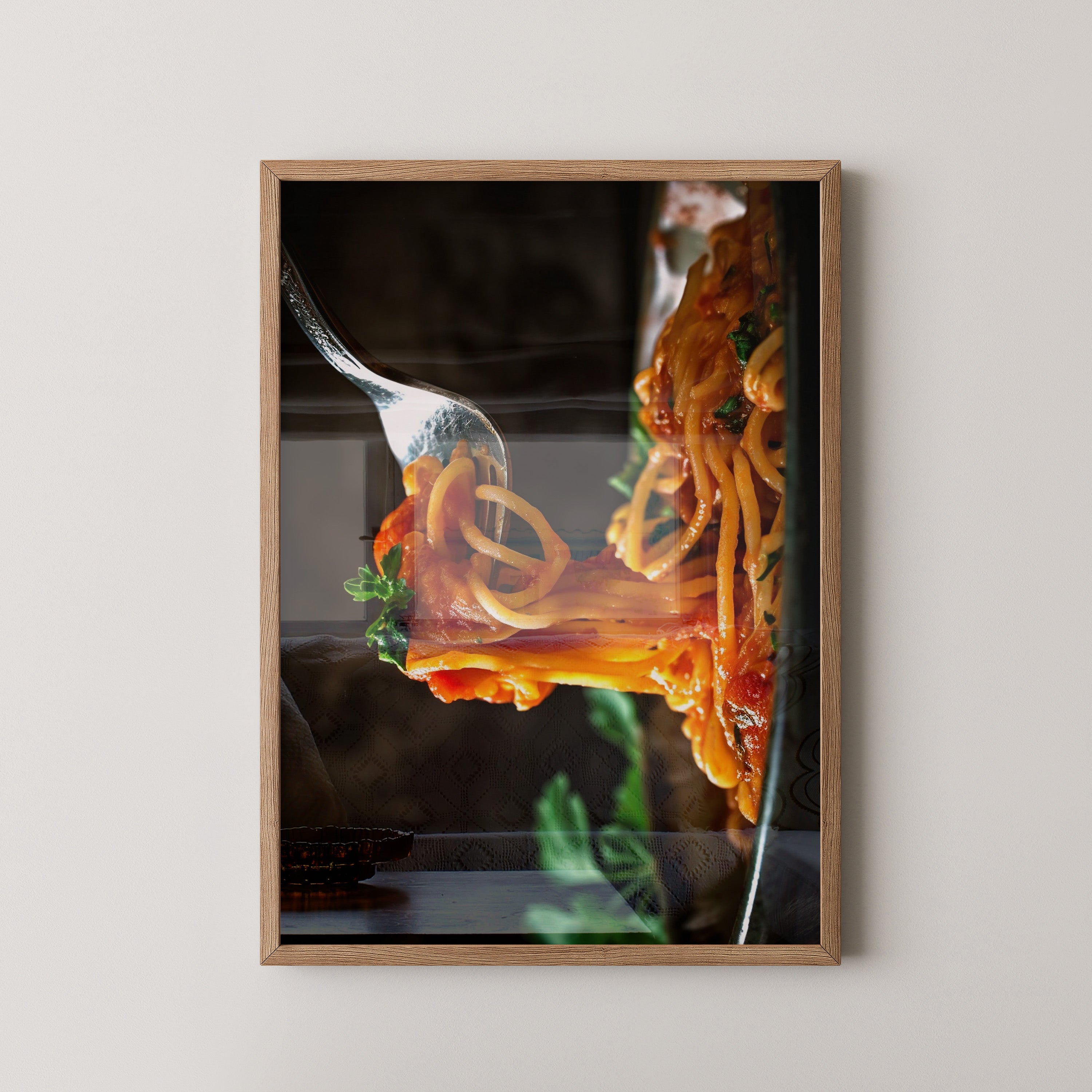 Spaghetti Gabel Nahaufnahme