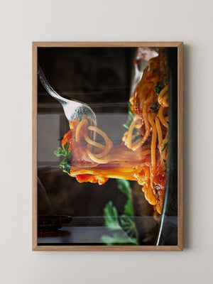 Spaghetti Gabel Nahaufnahme