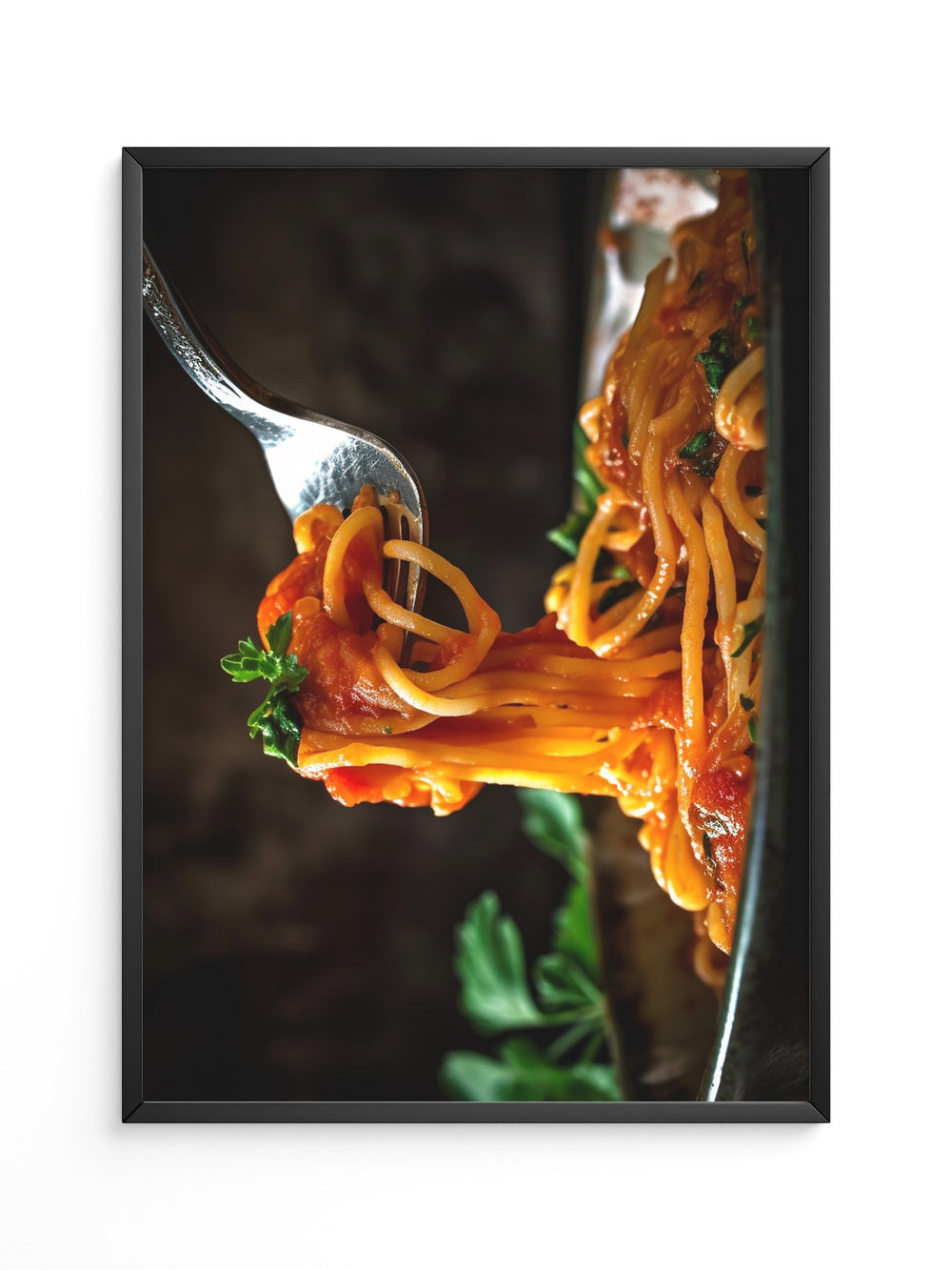 Spaghetti Gabel Nahaufnahme