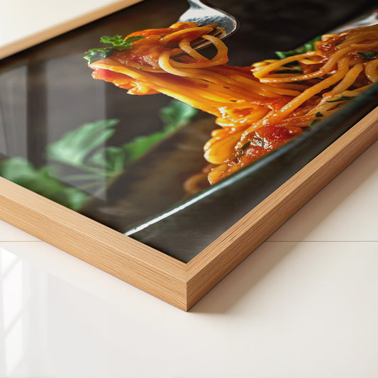 Spaghetti Gabel Nahaufnahme