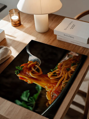 Spaghetti Gabel Nahaufnahme