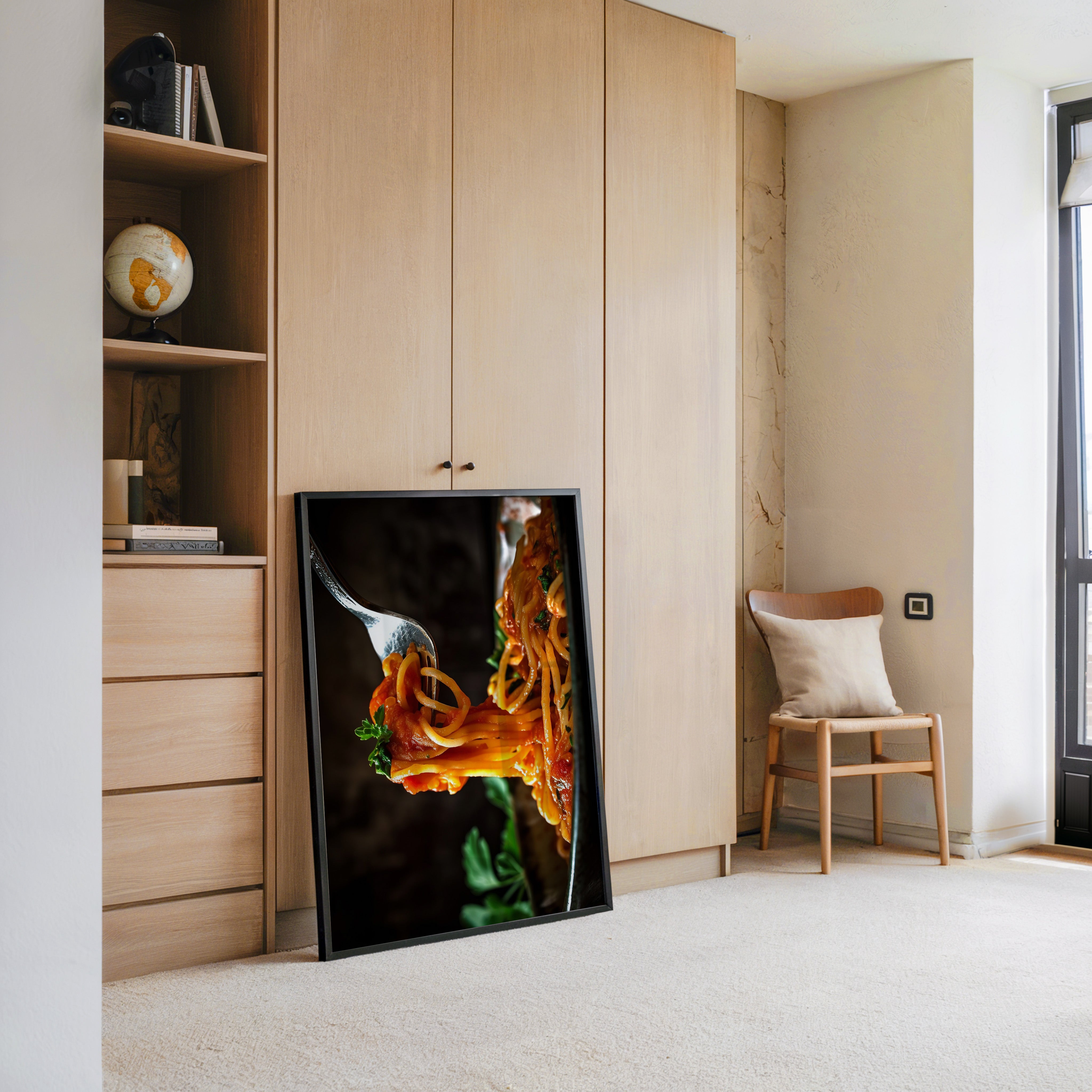 Spaghetti Gabel Nahaufnahme