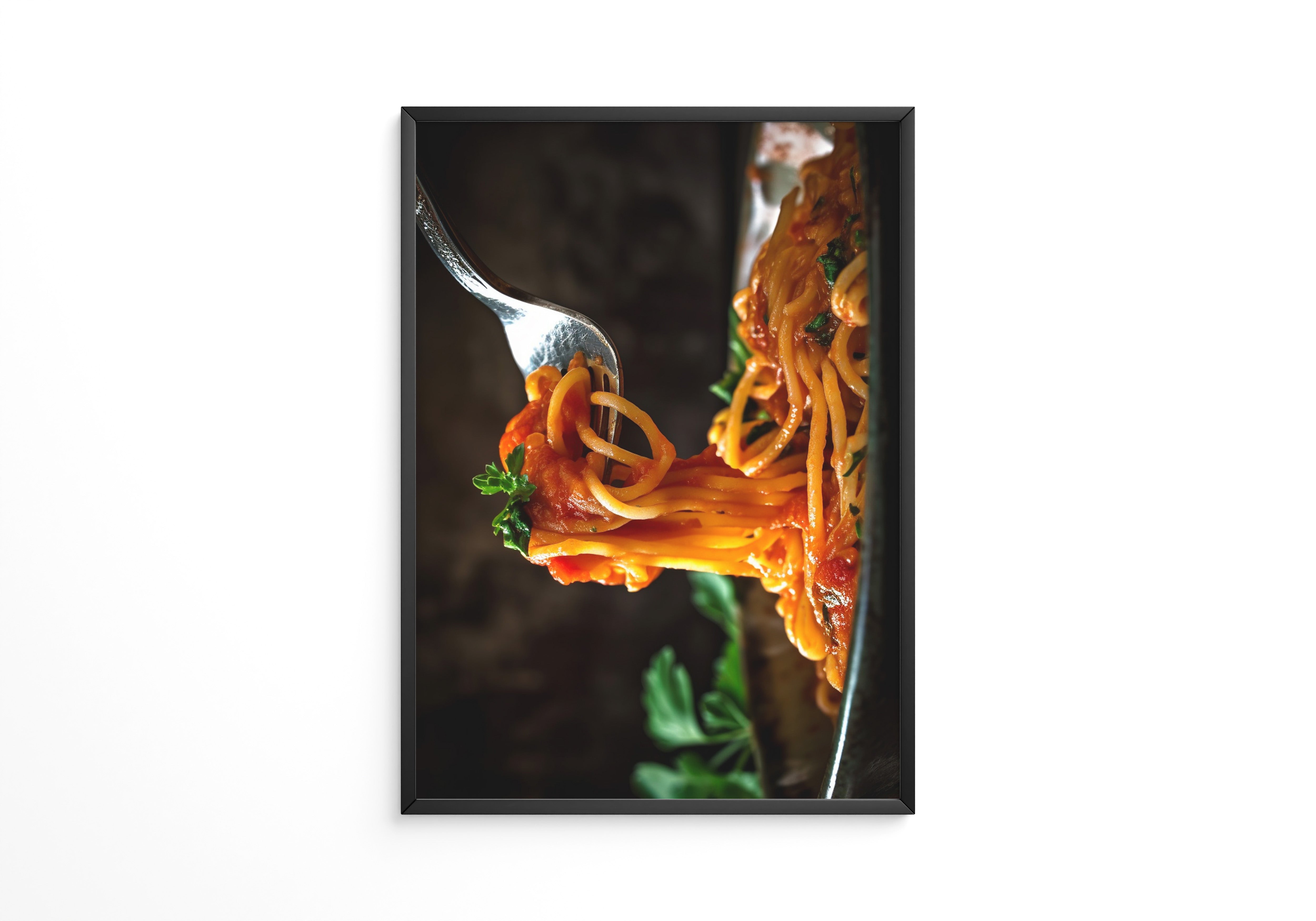 Spaghetti Gabel Nahaufnahme